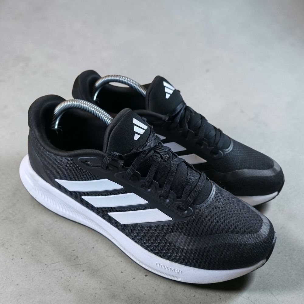 Adidas Run Falcon 5 Running Shoes Sneakers Black White Mens Size 10 *Barely Worn